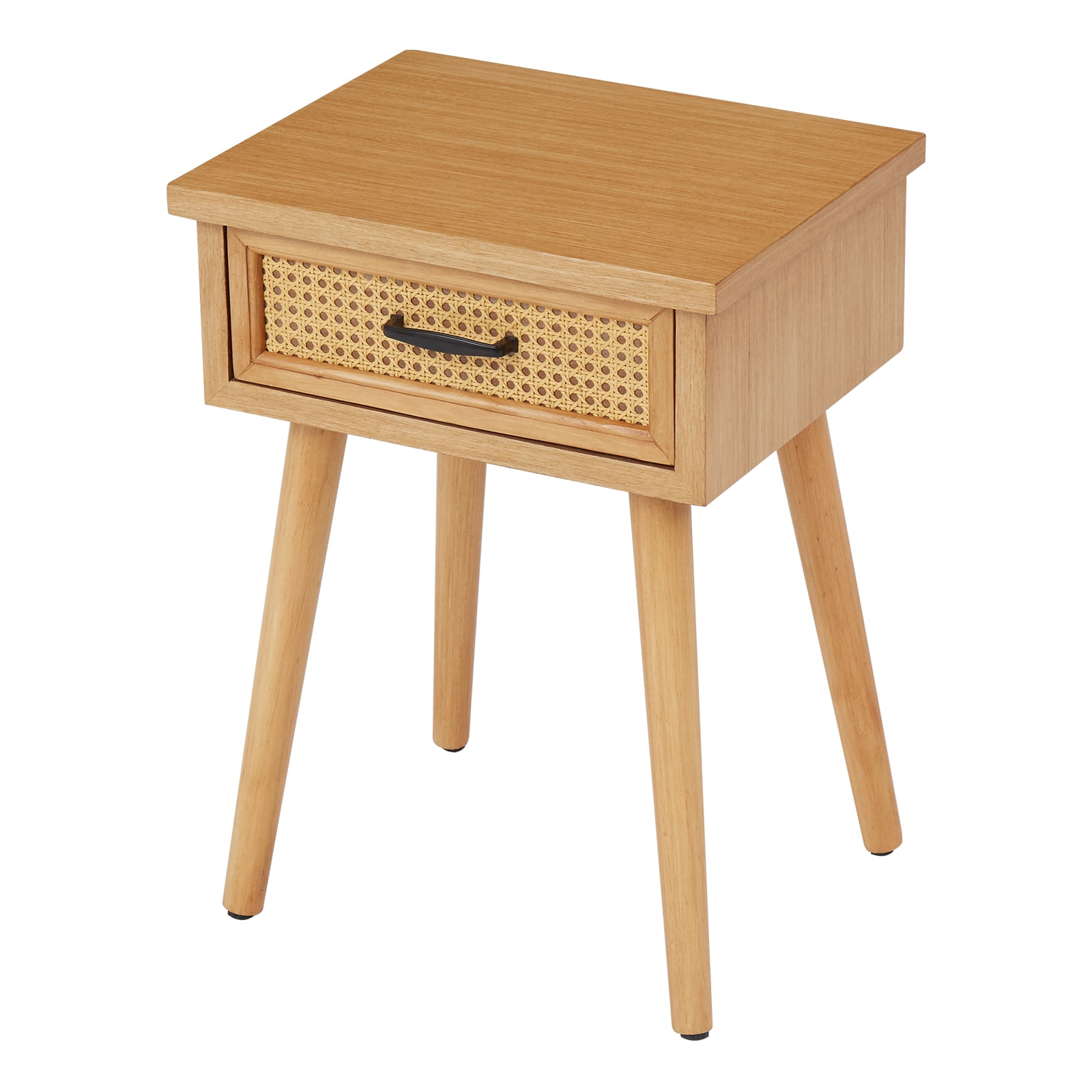 Kinbor Nightstand End Table Side Table with Drawer for Bedroom, Natural