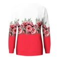 thumbnail image 5 of Meichang Chandails en Molleton pour Femmes Manches Longues Col Rond Coupe Ample Pull Tunique Graphique Florale Mode Chandails en Molleton à Blocs de Couleur avec Poche, 5 of 5