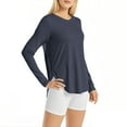 thumbnail image 2 of Coorders Women's Long Sleeve Lightweight Shirts, Beach Sun Quick Dry Swimming Protection T-Shirt/Hoodie for Outdoor Hiking, NavySize, L, 2 of 8