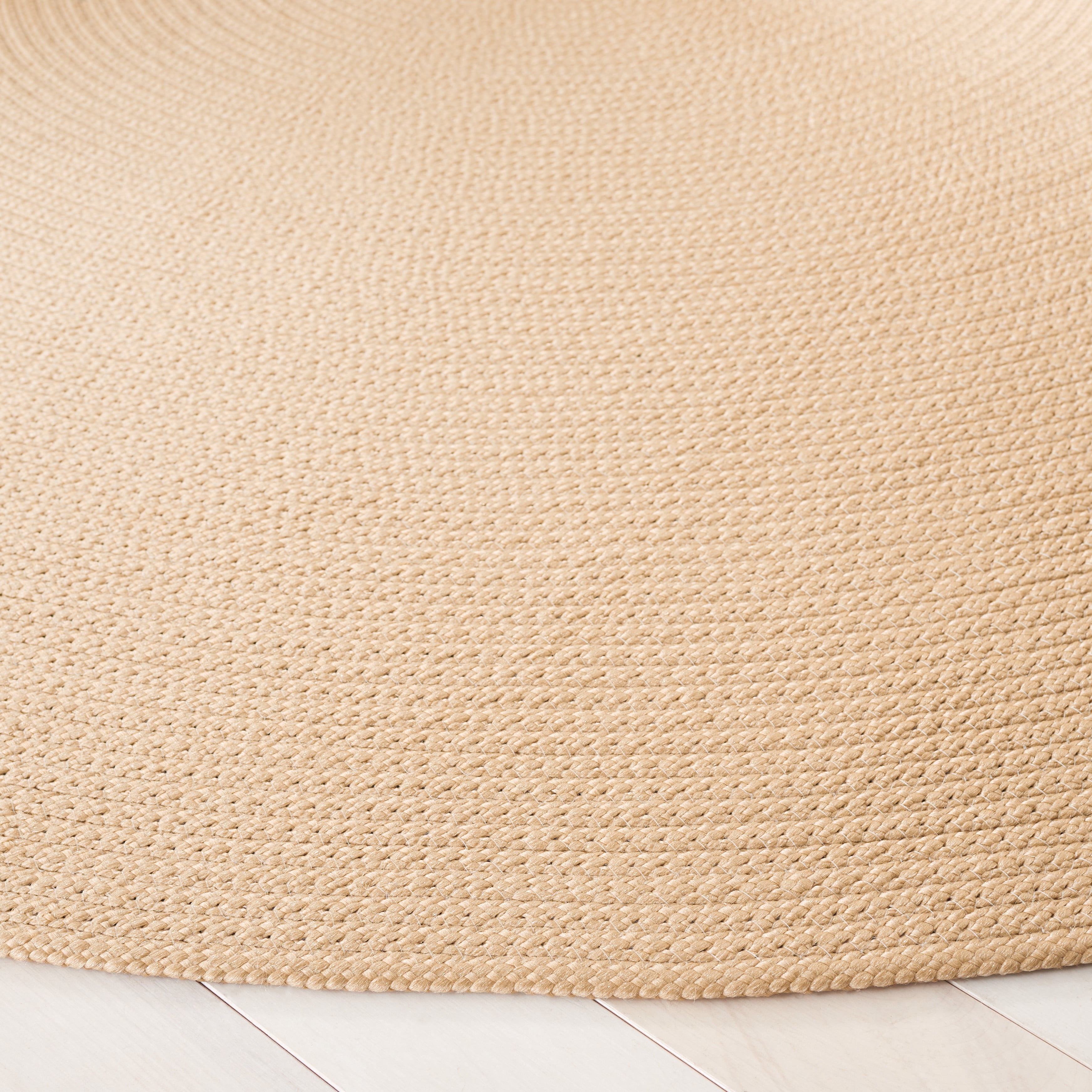 SAFAVIEH Braided Kader Solid Reversible Area Rug, Beige, 6' x 6' Round