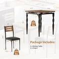 thumbnail image 2 of Chic 2-person dining mesa set: 3-piece con spiral legs, ideal para para small spaces & apartments, brown color, 2 of 7