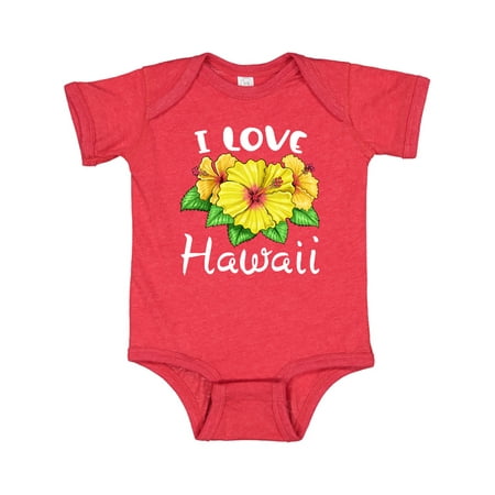 

Inktastic I Love Hawaii Hibiscus Flowers Gift Baby Boy or Baby Girl Bodysuit