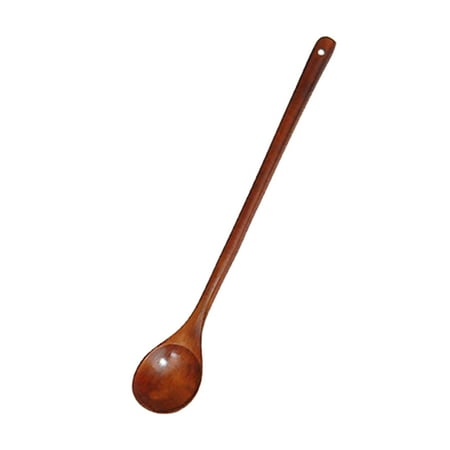 

1 Pc Wooden Spoons Natural Long Handle Stirring Spoons Paint Color Coffee Tea Spoons (33CM)
