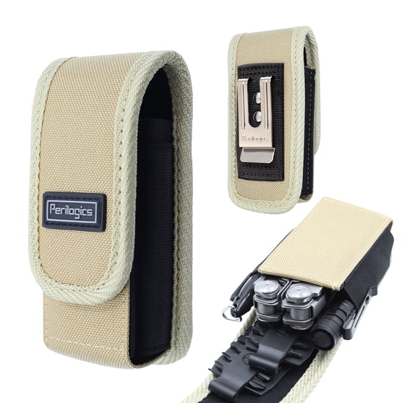 Perilogics Multitool Sheath with Magnetic Closure, Metal Clip Holster Fits Leatherman, Desert Sand