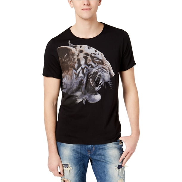 Camiseta gráfica Guess Estampado de Tigre Hombre Negra Grande