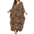 thumbnail image 2 of Women'S Kaftan Beach Cover Up Dress Plus Size Summer Swimsuit Loungewear Maxi Dress Leopard One Size, 2 of 10