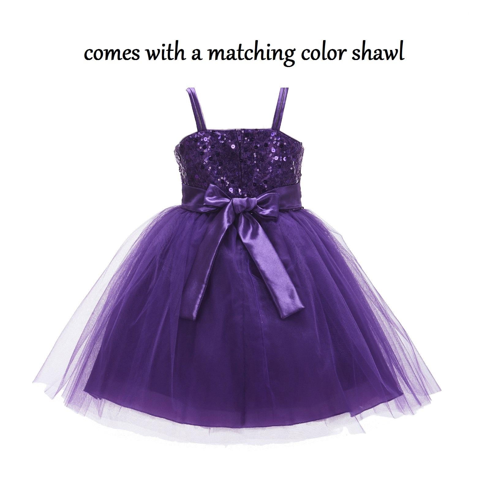 Purple Pageant Christening Flower Girl Bridesmaid Easter Prom Party Dress 0-24m