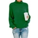 thumbnail image 2 of Suéteres de mujer de gran tamaño Cuello medio alto Mangas de murciélago Grueso Cuello alto suelto Suéteres casuales sólidos Suéteres de otoño Tops Verde Soledad  suéter de mujer de gran tamaño, 2 of 8