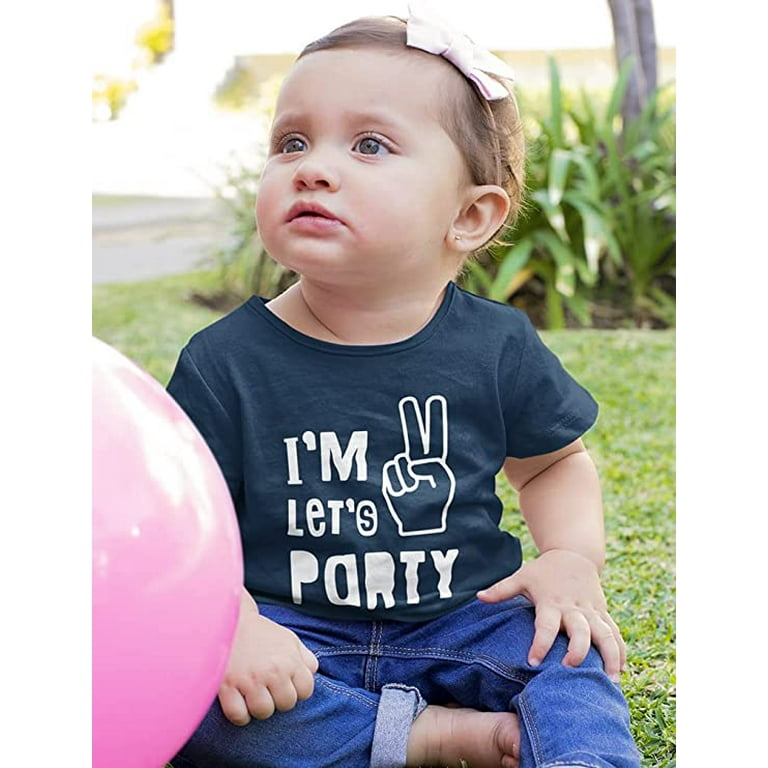 Tstars Boys Unisex 2nd Birthday Gift Birthday Gift for 2 Year Old I m Two Let s Party Cute Birthday Shirts for Baby Boy Graphic Tee Birthday Party B