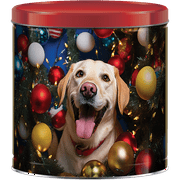 Great Value Christmas Popcorn Tin, Dog In Ornaments, Assorted Popcorn, 21 oz.