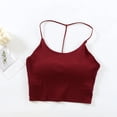 thumbnail image 4 of HAYIMI Women Spaghetti Strap Built In Bra Camisole Tank Tops For Seamless Comfort Stretch Sleeveless With Removable Padding And Backless Design Summer Round Neck Solid Color Boho Vests, 4 of 4