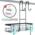 thumbnail image 5 of Aitatty Over The Door Shower Caddy: Hanging Stainless Steel Bathroom Organizer, No Drilling Shower Shelves with 2 Soap Holder, 1 Brush Holder, 4 Hooks - Black, 5 of 6