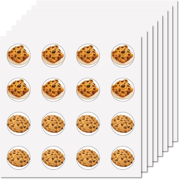 128 pegatinas para planificador de galletas con chispas de chocolate, pegatinas para casco de galleta, autoadhesivas, impermeables, con puntos redondos, a granel.
