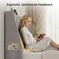 thumbnail image 3 of Ergonomic Upholstered Full Size Headboard w/Charging Station, Linen Wingback Headboards w/Storage Pocket, Full Headboard Only, Bed Frame Adapters, Sturdy Solid Wood Bed Head Board, Light Grey, 3 of 14