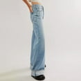 thumbnail image 4 of ABATAB Jeans for Women Wide Leg Loose fit Jeans Pants Strechy Baggy Folded Hem Trendy Denim Trousers with Pockets, 4 of 5