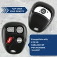 thumbnail image 4 of LoonWear Key Fob Replacement for 2001 2002 2003 2004 2005 Chevrolet Chevy Impala Monte Carlo Pontiac Grand Prix Remote, 4-Button 10443537, Locksmith Required, 4 of 5