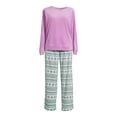 thumbnail image 5 of Muk Luks Women's Velour Top and Pants, 2-Piece Pajama Set, 5 of 5