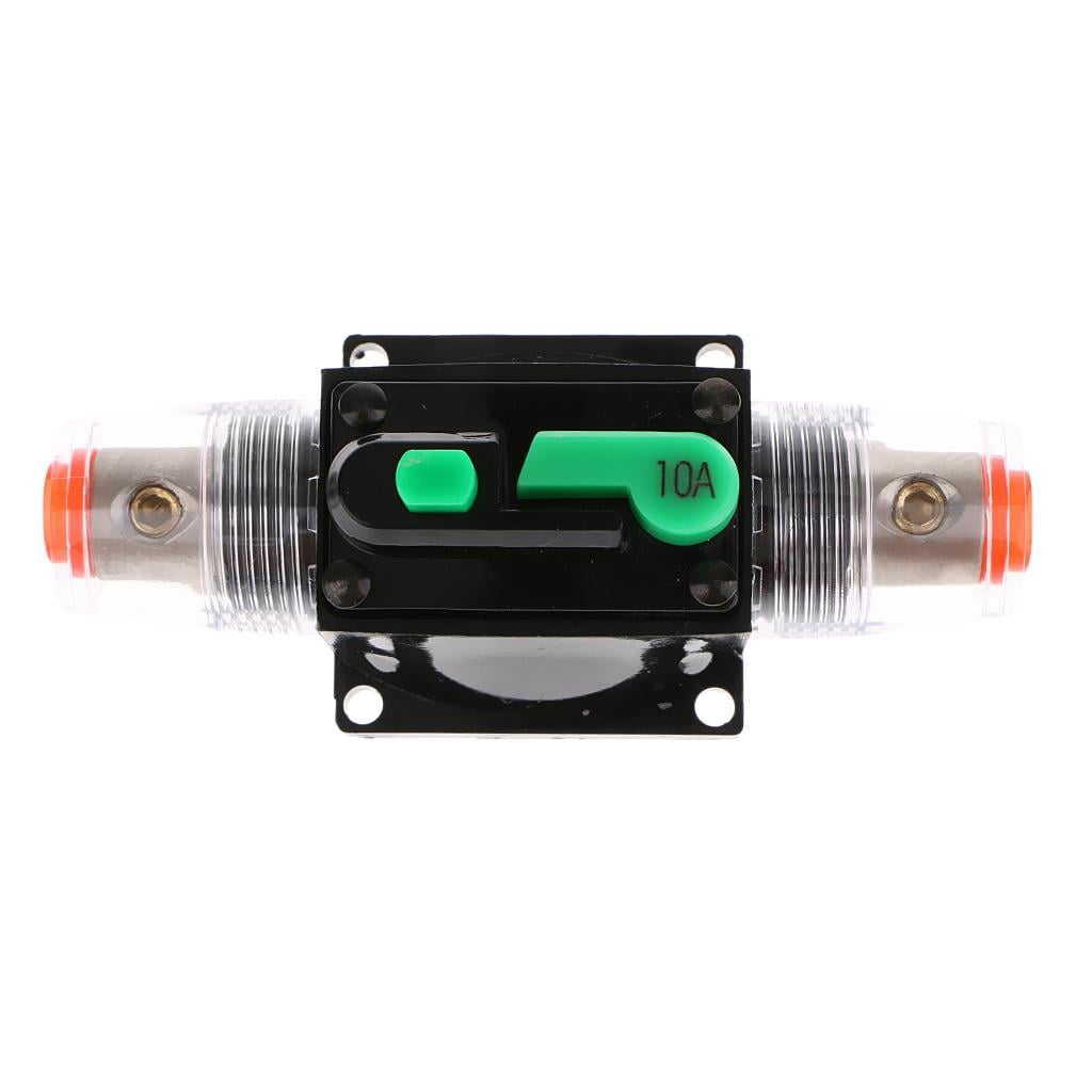 Wzmzjy 12V-32V DC 10 Amp Car Audio Inline Circuit Breaker Reset Fuse Holder for Stereo