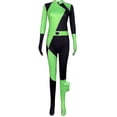 thumbnail image 5 of FeiKong Mono de Miss Go de Kim Possible para mujer, disfraz de Shego para cosplay, fiesta de Halloween, fiesta de carnaval, disfraces elegantes, 5 of 5