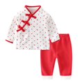 thumbnail image 2 of Traje de bebé ropa infantil traje de cumpleaños 2 unids/set estilo chino elegante traje de bebé manga larga infantil Año Nuevo cumpleaños ropa blanca cereza 90 ANGGREK Otros, 2 of 8