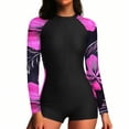 thumbnail image 6 of Axiiglly Long Sleeve Swimsuits for Women Rash Guard One Piece Boyleg Swimsuit Zipper Surfing Bathing Suit UPF 50+, S-3XL, 6 of 7