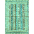 thumbnail image 1 of Ahgly Company Indoor Rectangle Abstract Turquoise Blue Modern Area Rugs, 2' x 5', 1 of 4