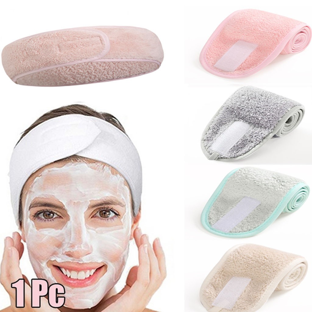 Hesxuno Snow White Headband SelfAdhesive Spa Make Up Headband Terry