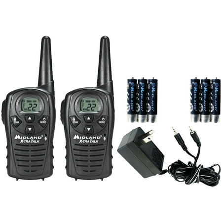Midland LXT118VP 18-Mile GMRS Radio 4 Value Pack With Charger & Rechargeable (Best Value Radar Detector)