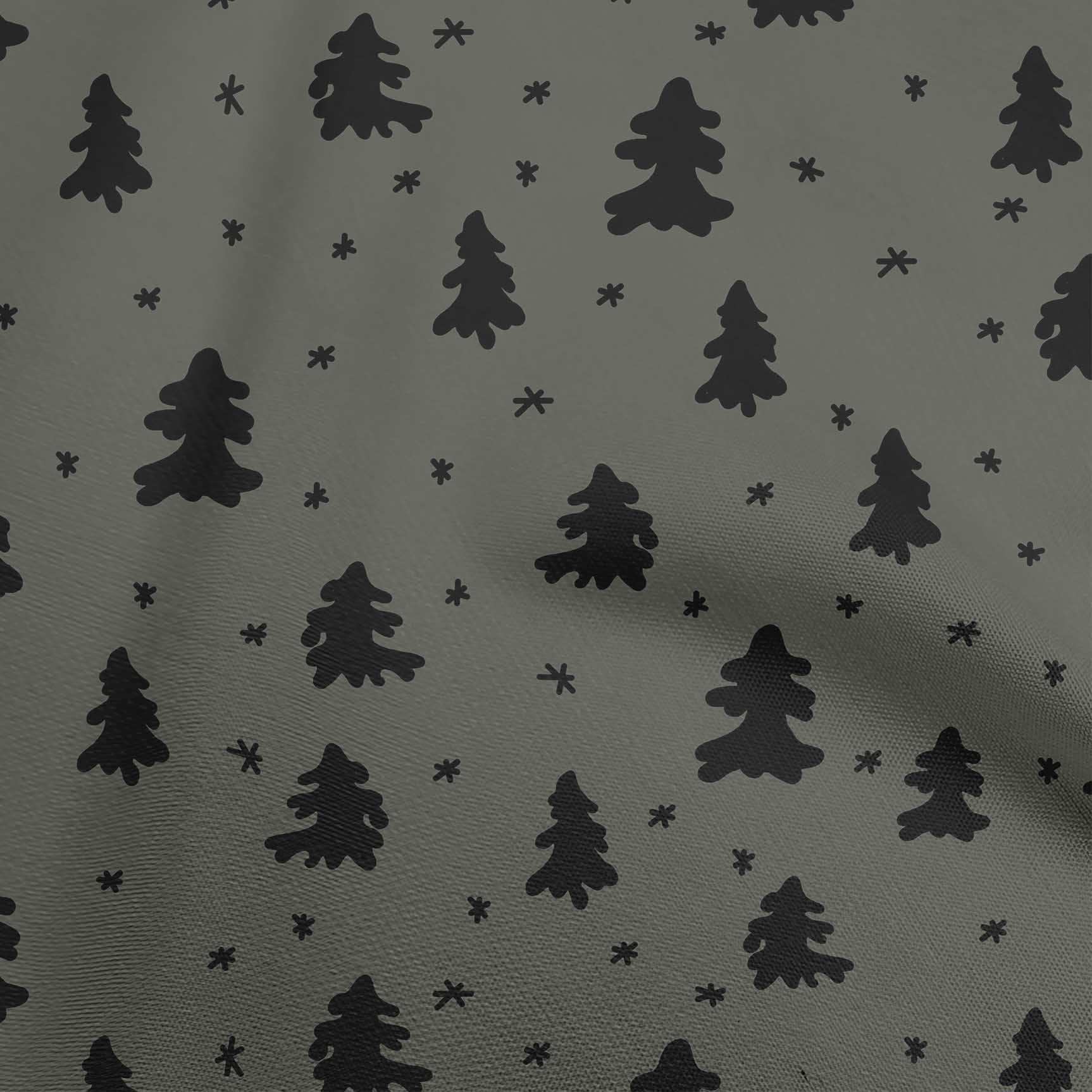 oneOone Viscose Jersey Dusty Gray Fabric Christmas Tree Dress Material Fabric Print Fabric By The Yard 60 Inch Wide