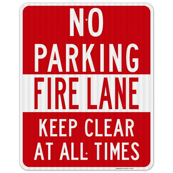 Keep Clear All Time Fire Lane No Parking Sign,