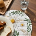 thumbnail image 3 of Spring Daisy Round 15 Inch Placemats Set of 6, Farmhouse Country Flower Leaf Plant Wood Grain HeatResistant Non Slip Place Mats for Dining Table, Wipeable Braided Kitchen Table Mats for Housewarming, 3 of 9