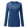thumbnail image 6 of T Shirts For Women Trendy Long Sleeve Henley Button Down Slim Fit Tops Scoop Neck Ribbed Kni Tshirt For Women 2023, 6 of 7
