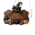 thumbnail image 3 of Hovilon Halloween Wooden Door Sign, 2D Flat Witch Hat Pumpkin Crow Hanging Decor, Natural Wood Front Door Wall Ornament for Porch Entryway, Spooky Fall Holiday Party Home Decoration Gift for Adults, 3 of 7