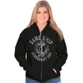 thumbnail image 3 of Funny Nautical Sea Captain Anchor Pun Unisex Fleece Graphic Zip Up Hoodie Brisco Brands 2X, 3 of 5