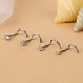 thumbnail image 5 of Ruanlalo Nose Ring,1Pc Exquisite Polishing Nose Ring Number Shaped Titanium Steel Cubic Zirconia Nose Stud for Party, 5 of 6