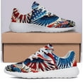 thumbnail image 3 of Patriotic Eagle God Bless America Print Sneakers Lightweight Comfortable Running Shoes for Men Women White Size 12, 3 of 7