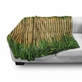 thumbnail image 3 of Green and Brown Soft Flannel Fleece Throw Blanket, Bamboo with Grass Inspirations Summer Ecology Japanese, Cozy Plush for Indoor and Outdoor Use, 50" x 70", Sand Brown Fern Green, by Ambesonne, 3 of 6