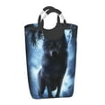 thumbnail image 2 of Bingfone Night Scene Of Wolves Laundry Hamper,Large Canvas Fabric Lightweight Storage Basket Toy Organizer Dirty Clothes Collapsible, 2 of 6