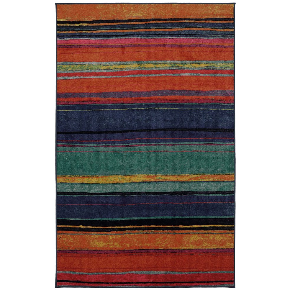 Mohawk Home New Wave Rainbow Kaleidoscope Printed Area Rug, 7'6"x10', Orange & Teal Walmart