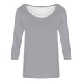 thumbnail image 4 of Womens Summer Tops Ladies Ling Sleeve Shirts Short Sleeve Leopard Tunic Metallic Shirt Shirt Women Stretchy Lace Cold Shoulder Top Women Shirts plus Size Athletic Long on Clearance Grey L, 4 of 4