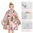 thumbnail image 6 of Poodle Dog and Flower Floral Blanket Hoodies for Kids 6-13YR Oversize Wearable Blanket Hoodies for Boys Girls Teens, 6 of 7