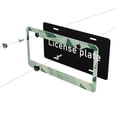 thumbnail image 6 of A Pair Of License Plate Frame Sunscreen Corrosion Resistant Rust 12.3×6.3in With Accessories Suitable For Any Car Palegreen Geometric Lines_2, 6 of 8