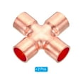 thumbnail image 3 of Conector de tubo de cobre en cruz de Uxcell, conector de alimentación igual de cobre de 4 vías para plomería y aire acondicionado de 1/2 pulgada, paquete de 2, 3 of 5