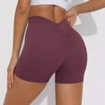 thumbnail image 2 of Bermuda Shorts for Women Grinding V Waist Fold Pure Color Peach Yoga Sports Pants Summer Flowy Shorts S-XL, 2 of 9