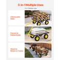 thumbnail image 4 of VEVOR 1400 Lbs Steel Garden Cart, Heavy Duty Pullable Garden Wagon Yard Cart, 2 in 1 Outdoor Metal Utility Wagon Yard Trailer with 13" All Terrain Tires, Mesh Removable Sides and 180°Rotating Handle, 4 of 10