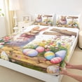 thumbnail image 4 of Erosebridal Colorful Easter Eggs Kids Full Size Sheets,Rustic Farm Animal Bunny Multicolor Flowers Bed Sheets For Girls 4pcs, 4 of 6