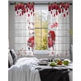 thumbnail image 3 of Valentine's Day Sheer Curtains 45 Inch Length 2 Panels Set for Living Room/Bedroom, Red Truck Roses Romantic Love Heart Rustic Wood Kitchen Curtains Grommet Curtains Window Treatments 42"x45"x2, 3 of 7