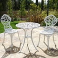 thumbnail image 1 of 3Pcs White Bistro Set Garden Table & 2 Chairs Patio Furniture, 1 of 2