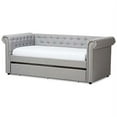 thumbnail image 3 of Baxton Studio Mabelle Contemporary Kids Nailhead Trim Twin Size Daybed with Trundle, Gray, 3 of 7