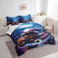thumbnail image 2 of spefrowx Dreamy Sea Axolotl Twin Bedding for Kids, Vibrant Coral Jellyfish Shark Bedding Comforter Set, Polka Dot Reversible, 7pcs, 2 of 6